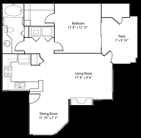 Carlyle at South Mountain Floor Plan A2 1 Bed 1 Bath 814 sqft